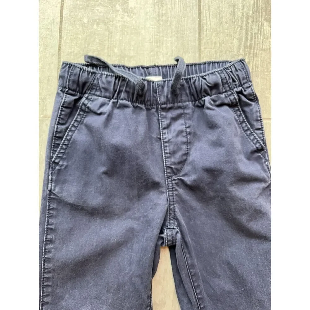 Baby Gap Basic Khaki Navy Blue Jogger Elastic Waist Casual Everyday Pant Chino 5